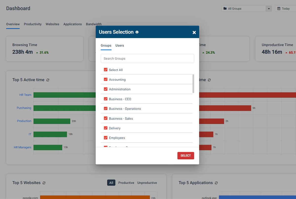 screenshot of BrowseReporter by CurrentWare